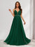 A-Line/Princess V-Neck Bridesmaid Dresses with Rhinestone