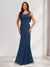 Trumpet/Mermaid Scoop Sleeveless Bridesmaid Dresses with Ruffles