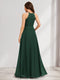 A-Line/Princess Crew Neck Keyhole Bridesmaid Dresses with Lace