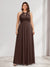 A-Line/Princess Crew Neck Keyhole Plus Size Bridesmaid Dresses with Lace