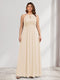 A-Line/Princess Crew Neck Keyhole Plus Size Bridesmaid Dresses with Lace