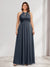 A-Line/Princess Crew Neck Keyhole Plus Size Bridesmaid Dresses with Lace