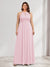 A-Line/Princess Crew Neck Keyhole Plus Size Bridesmaid Dresses with Lace