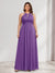 A-Line/Princess Crew Neck Keyhole Plus Size Bridesmaid Dresses with Lace