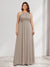 A-Line/Princess Crew Neck Keyhole Plus Size Bridesmaid Dresses with Lace