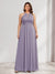 A-Line/Princess Crew Neck Keyhole Plus Size Bridesmaid Dresses with Lace