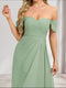 A-Line/Princess Off-the-Shoulder Asymmetrical Bridesmaid Dresses