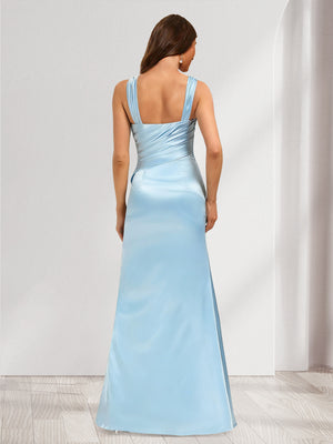 Trumpet/Mermaid Asymmetrical One-Shoulder Sleeveless Ruched Bridesmaid Dresses