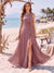 A-Line/Princess One-Shoulder Sleeveless Floor-Length Bridesmaid Dresses With Ruffles & Split Side