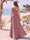 A-Line/Princess One-Shoulder Sleeveless Floor-Length Bridesmaid Dresses With Ruffles & Split Side