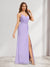 Chiffon Trumpet/Mermaid V-Neck Sleeveless Bridesmaid Dresses with Split Side & Ruffles