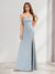 Satin Trumpet/Mermaid V-Neck Bridesmaid Dresses with Split Side