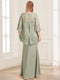 Lace Sheath/Column Crew Neck Half Sleeves Mother of the Bride Dresses