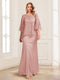 Lace Sheath/Column Crew Neck Half Sleeves Mother of the Bride Dresses