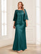 Lace Sheath/Column Crew Neck Half Sleeves Mother of the Bride Dresses