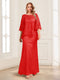 Lace Sheath/Column Crew Neck Half Sleeves Mother of the Bride Dresses