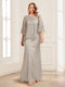 Lace Sheath/Column Crew Neck Half Sleeves Mother of the Bride Dresses