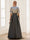 Sequined A-Line V-Neck Half Sleeves Mother of the Bride Dresses with Belt