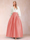 Satin A-Line/Princess V-Neck Floor-Length Long Sleeves Mother of the Bride Dresses With Belt