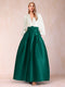 Satin A-Line/Princess V-Neck Floor-Length Long Sleeves Mother of the Bride Dresses With Belt