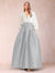 Satin A-Line/Princess V-Neck Floor-Length Long Sleeves Mother of the Bride Dresses With Belt