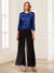 Scoop Long Sleeves 3 Pieces Pantsuits with Beading