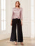 Scoop Long Sleeves 3 Pieces Pantsuits with Beading