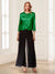 Scoop Long Sleeves 3 Pieces Pantsuits with Beading