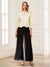 Scoop Long Sleeves 3 Pieces Pantsuits with Beading