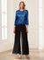 Scoop Long Sleeves 3 Pieces Pantsuits with Beading