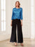 Scoop Long Sleeves 3 Pieces Pantsuits with Beading