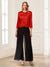 Scoop Long Sleeves 3 Pieces Pantsuits with Beading