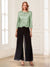 Scoop Long Sleeves 3 Pieces Pantsuits with Beading