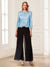 Scoop Long Sleeves 3 Pieces Pantsuits with Beading