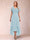 A-Line/Princess V-Neck Short Sleeves Asymmetrical Tea-Length Mother of the Bride Dresses with Appliques & Ruffles