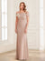 Sheath/Column Off-the-Shoulder Sleeveless Mother of the Bride Dresses With 3D Flower