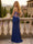 Sheath/Column Spaghetti Straps Sleeveless Floor-Length Prom Dresses with Split Side & Sequins