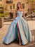 A-Line/Princess Strapless Basque Whist Prom Dresses with Split Side