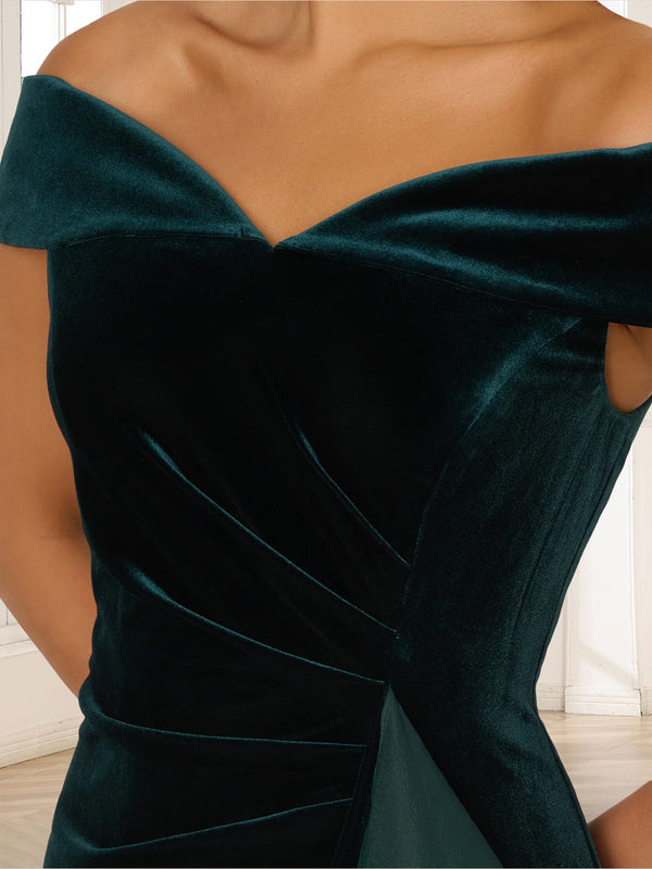 Trumpet/Mermaid Off-the-Shoulder Sleeveless Ankle-Length Mother of the Bride Dresses with Ruffles