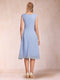 A-Line/Princess Scoop Sleeveless Tea-Length Two Piece Mother of the Bride Dresses with Lace & Appliques