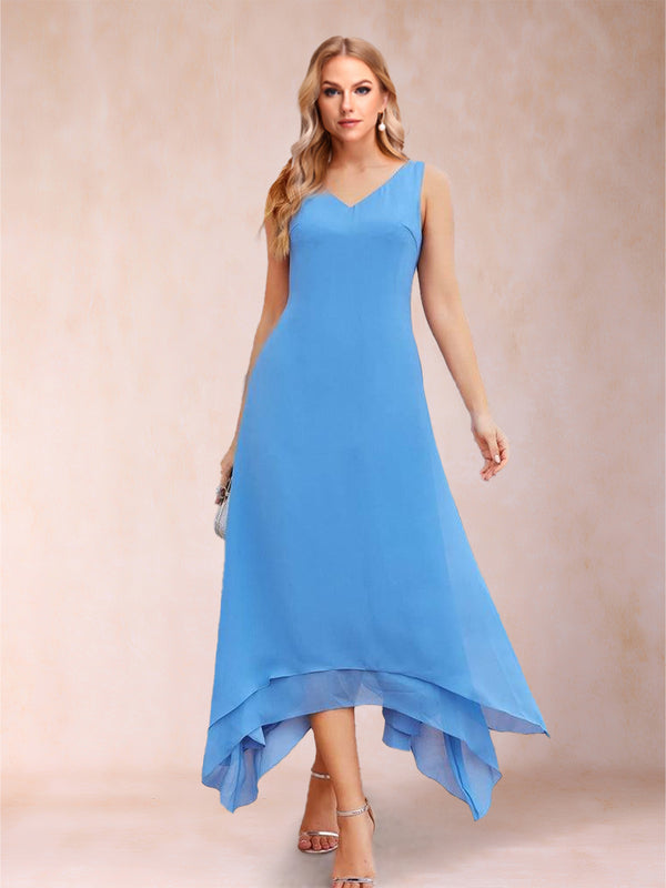 A-Line/Princess V-Neck Sleeveless Ankle-Length Two Piece Mother of the Bride Dresses with Jacket
