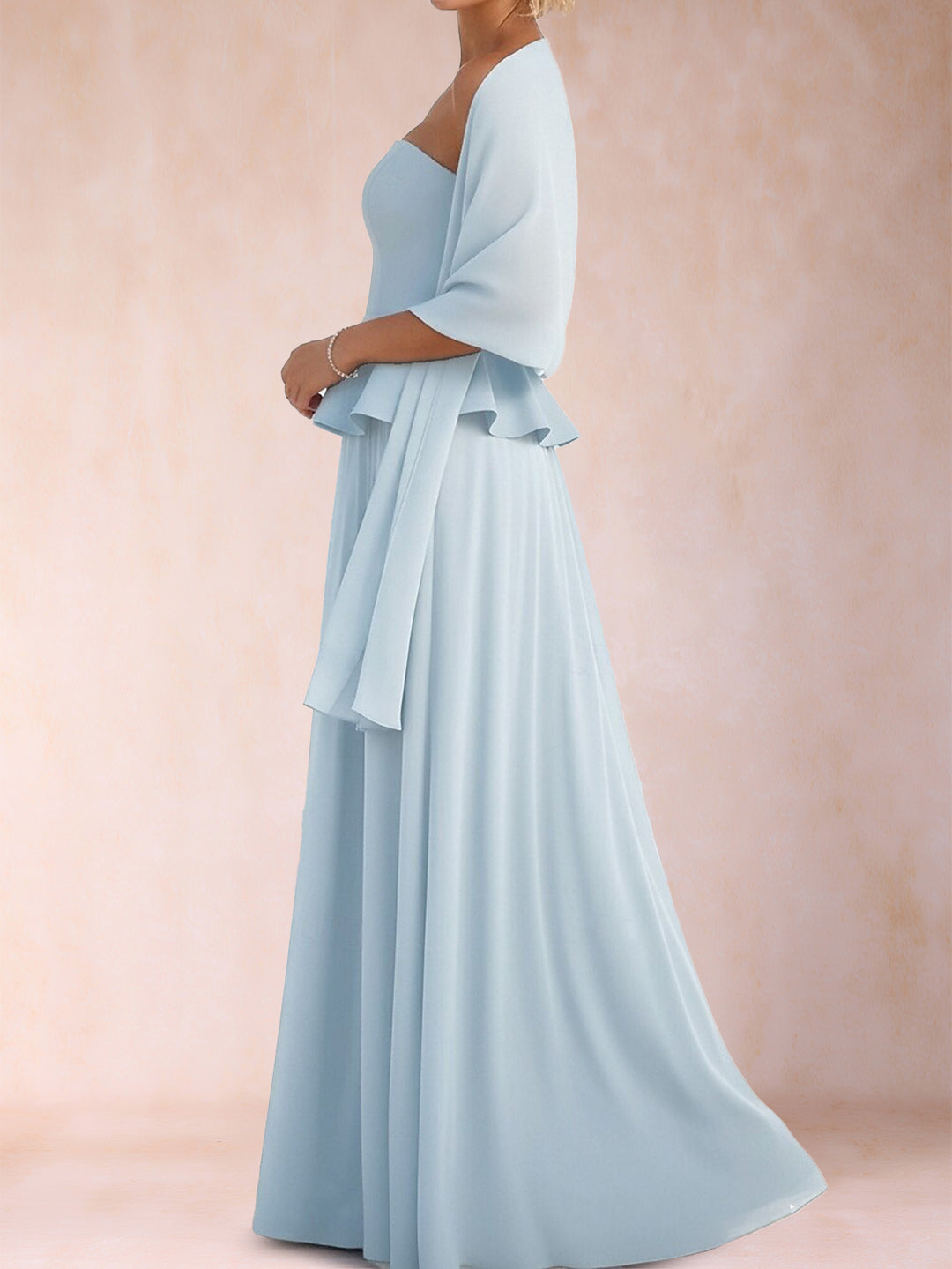 A-Line/Princess Strapless Sleeveless Floor-Length Mother of the Bride Dresses with Ruffles