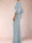 Jumpsuits V-Neck 3/4 Sleeves Floor-Length Mother of the Bride Pantsuit with 3D Flower