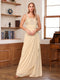A-Line/Princess Square Neck Sleeveless Floor-Length Mother of the Bride Dresses with Sequins