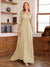 A-Line/Princess V-Neck Half Sleeves Floor-Length Mother of the Bride Dresses with Lace & Sequins