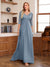 A-Line/Princess V-Neck Half Sleeves Floor-Length Mother of the Bride Dresses with Lace & Sequins