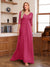 A-Line/Princess V-Neck Half Sleeves Floor-Length Mother of the Bride Dresses with Lace & Sequins