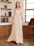 A-Line/Princess V-Neck Half Sleeves Floor-Length Mother of the Bride Dresses with Lace & Sequins