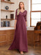 A-Line/Princess V-Neck Half Sleeves Floor-Length Mother of the Bride Dresses with Lace & Sequins