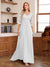 A-Line/Princess V-Neck Half Sleeves Floor-Length Mother of the Bride Dresses with Lace & Sequins